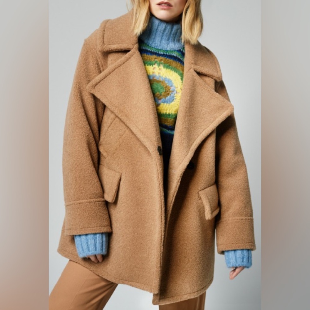 Smythe Teddy Car Coat, Camel, size Small